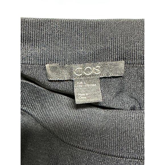 COS Top Womens EU Large Black Knit Pleated Bell Sleeves Minimalist Office Preppy - Picture 6 of 10